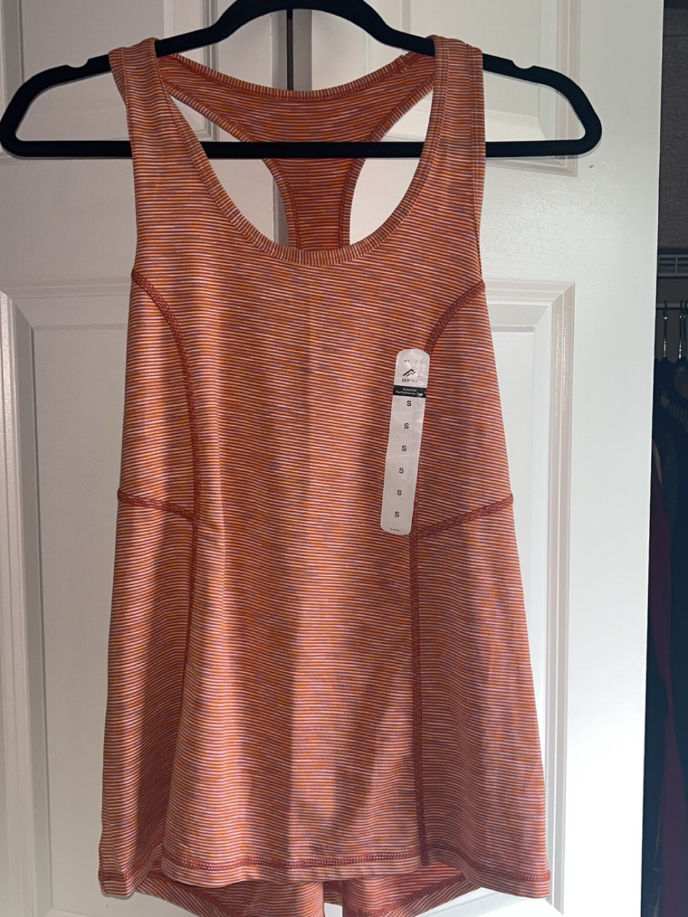 Xersion Women’s Orange Striped Racerback Tank Top